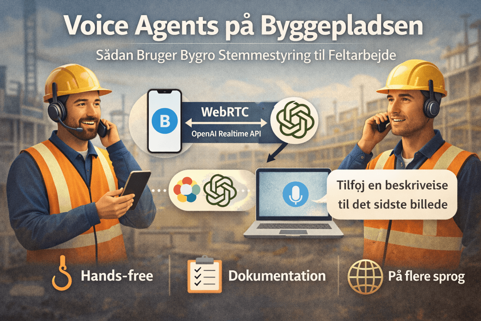 Cover Image for Voice Agents på Byggepladsen: Sådan Bruger Bygro Stemmestyring til Feltarbejde